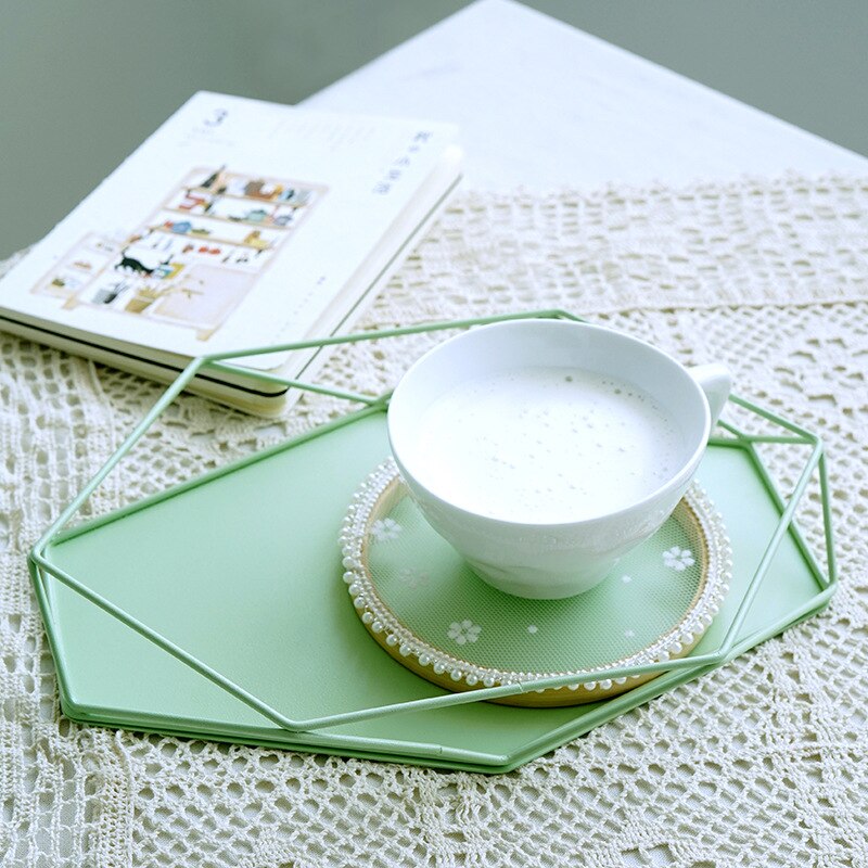 Plateau de forme géométrique macaron | Outils à gâteau de couleur pour le dessert, décoration de table basse, rangement de parfum/maquillage/bijoux