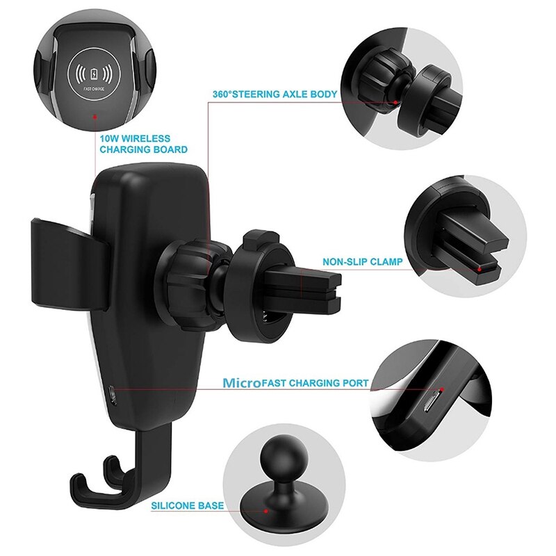 Drahtlose Auto Ladegerät Schwerkraft 10w Schnelle Wirless Ladegerät für Samsung S10 S9 S8 Plus A70 A50 Iphone 11 8 Plus Draadloze Auto Oplader