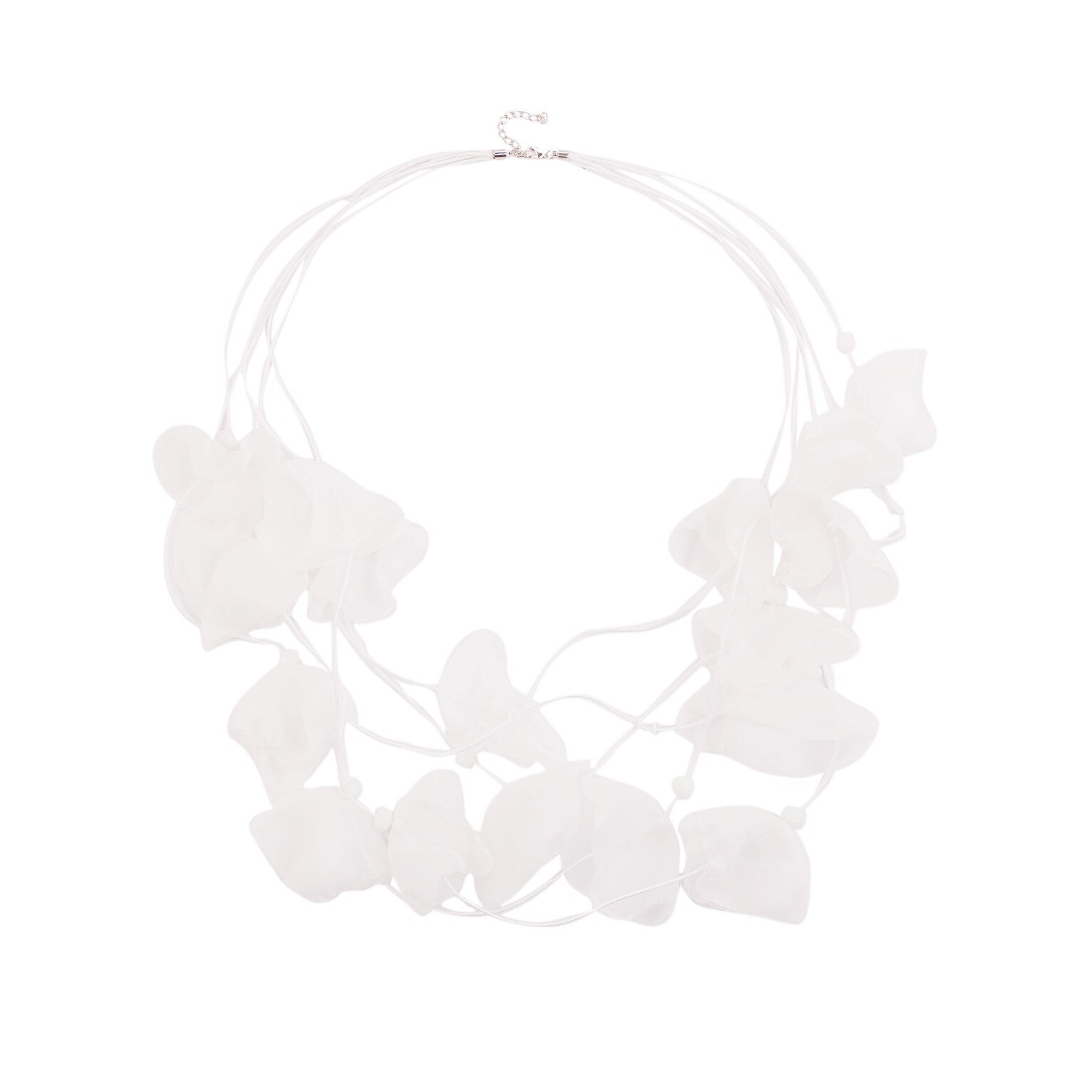 Collier multicouche en dentelle de style bohémien pour femmes, pétales de rose à larges franges, accessoires de bijoux élégants, d'été: 4