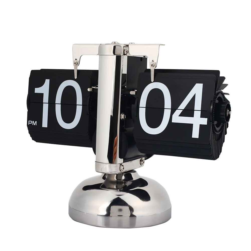 Retro Moderne Metalen Schaal Digitale Auto Flip Single Stand Desk Stand Klok
