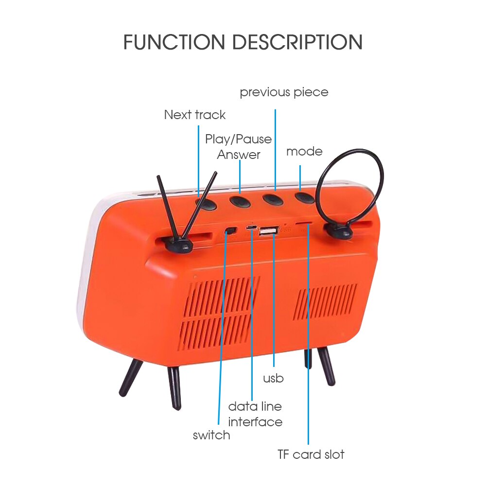 Draagbare Draadloze Peaker Retro TV Mini Bluetooth Bass Speaker Mobiele Telefoon Houder Stand Speaker Retro Fotolijst