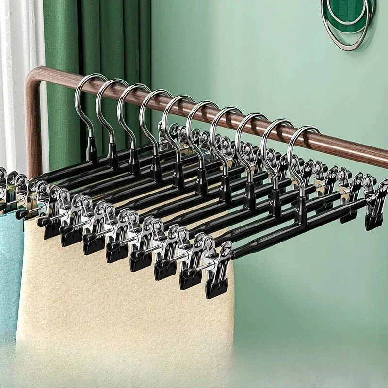 10 szt. Wieszak na sukienki ze stali nierdzewnej wieszaki na ubrania płaszcz spodnie wieszak na ubrania długie wieszaki na spódnicę szczypce antypoślizgowy klips robić spodni