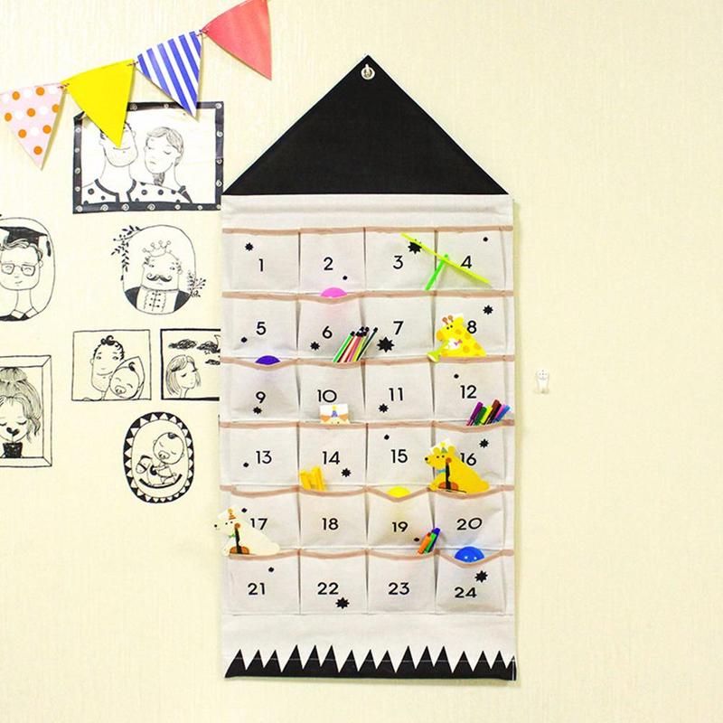 spot canvas hanging children's room 24 pockets debris sorting bag wall hanging storage bag key hanging bag