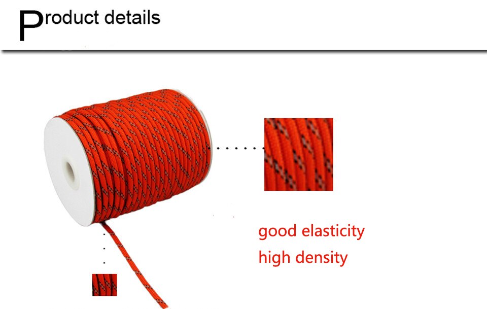 Chaîne réfléchissante rouge coupe-vent tente corde Guy ligne pour Camping tente Kits Camping corde réfléchissante Guy cordes pour tentes