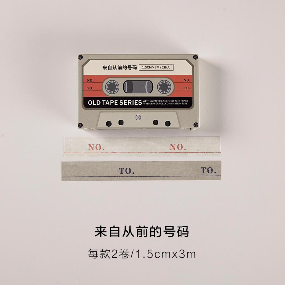 Old tape Writable Washi Tape Set Diy Masking Tape Cute Stickers School Suppliers Stationery Presented Craft Label Sticker: 1