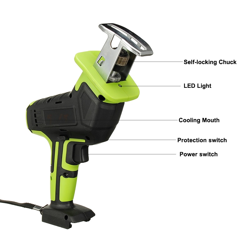 220V Cordless Reciprocating Saw Portable Replacement Electric Saw Metal Wood Cutting Machine Tool Saber Saw without battery
