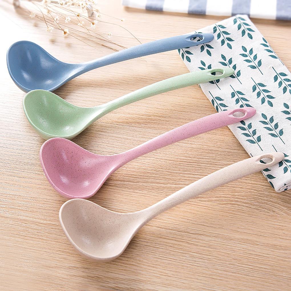 Wheat Straw Soup Spoon Ladle Tablespoon Eco-Friendly Dinner Scoop Healthy Rice Spoons Kids Tableware Utensils