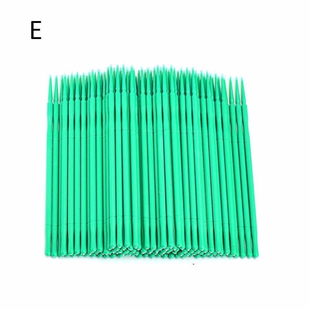 Lote de 100 unidades de brocha para pestañas desechables, hisopos de limpieza para quitar las pestañas, brochas para maquillaje de pestañas desechables: E Msize