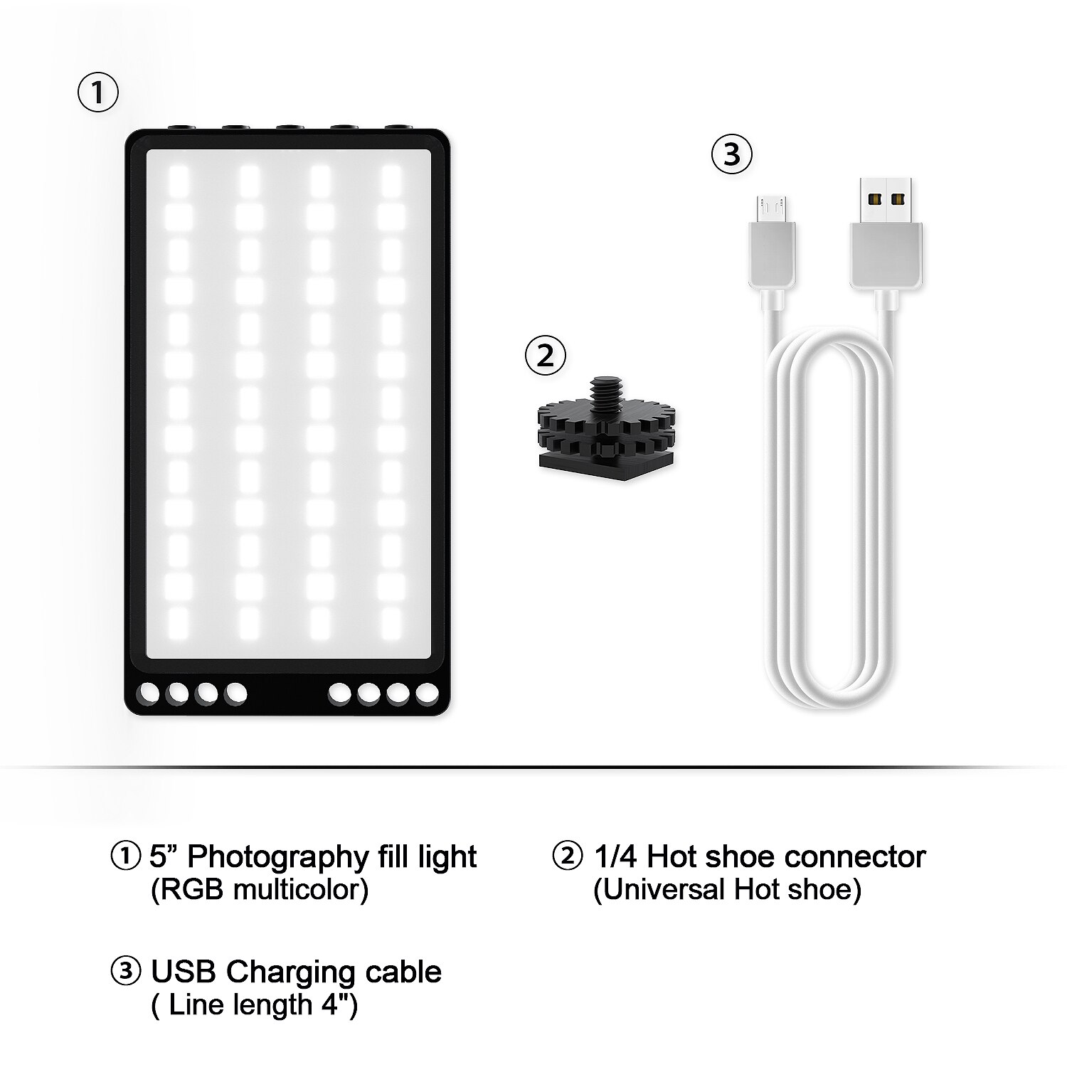 Oplaadbare Rgb Video Licht Draagbare Kleurrijke Achtergrond Led Panel Met Dslr Camera Mount Voor Fotografie Studio Foto Tiktok: Default Title