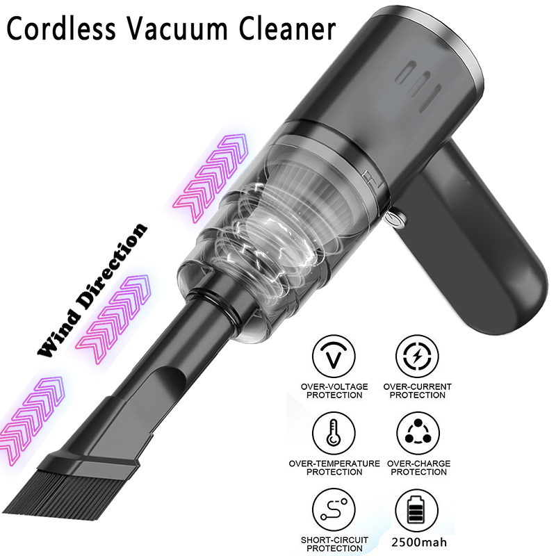 Wireless Car Vacuum Cleaner Mini Vacuum Cleaner Rechargeable Household Handheld Automatic Vacuum Cleaner: Default Title
