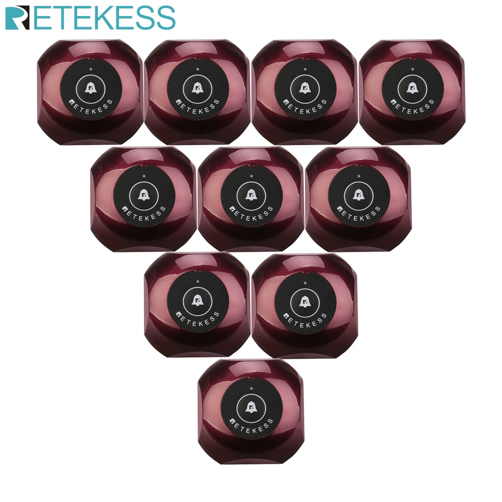 Retekess 10pcs TD013 Waterproof Call Button Transmitters Waiter Calling System Wireless Pager Catering Cafe F9477