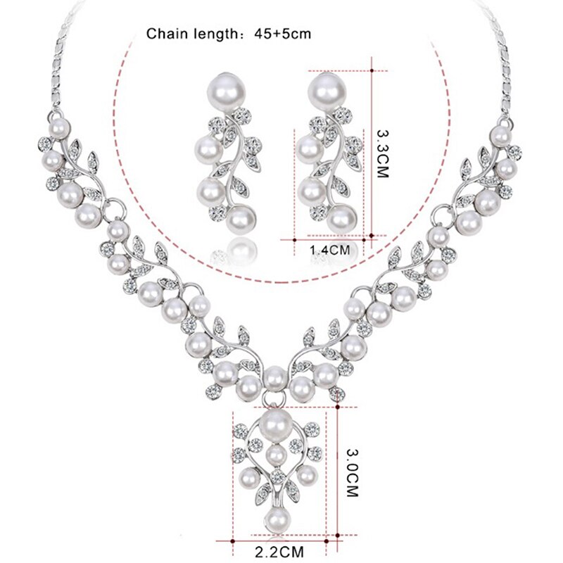 African Beads Jewelry Set Wedding Imitation Crystal Bridal Necklace Jewelry Costume Pearl Jewelry Sets For Wome