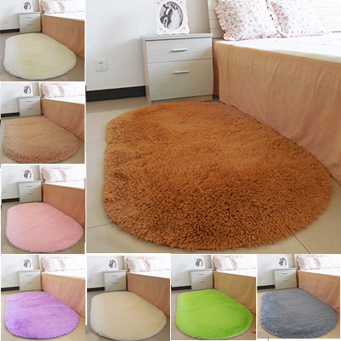 40*60cm antislip, pluizige shaggy vloerkleden voor in huis, kamer, tapijt, vloermatten, slaapkamer, badkamer, deurmatten, shag tapijten