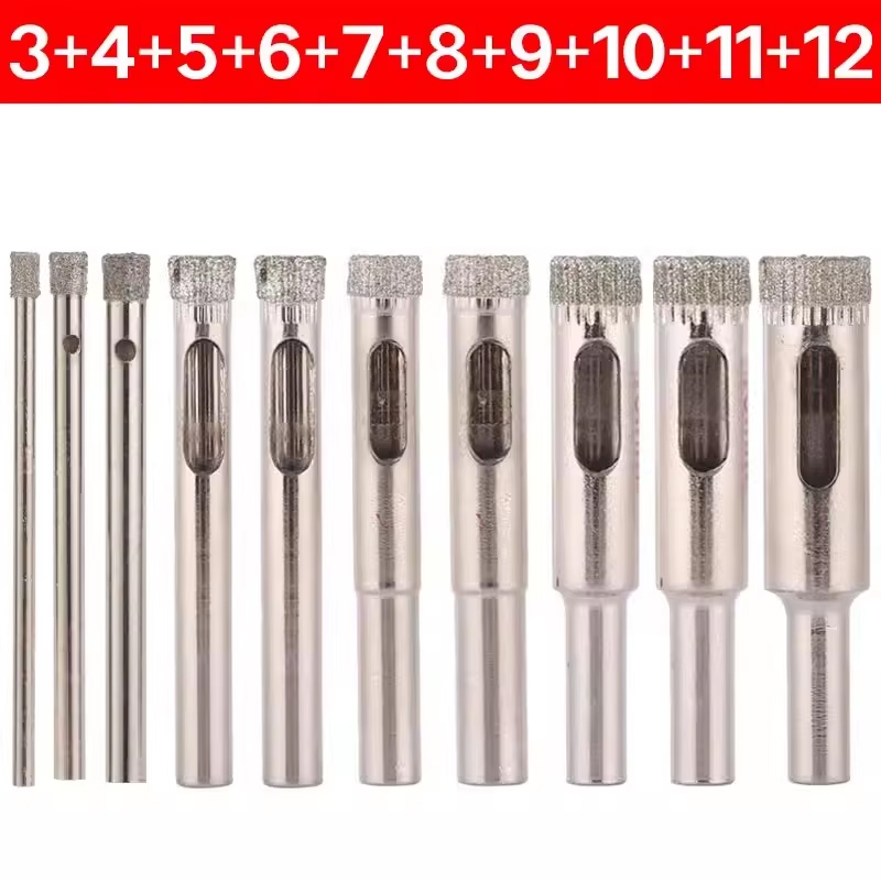 10 Stuks Diamant Gecoate Kern Gatenzaag Boor Set Voor Tegel Glas Keramische Voor Dremel Accessoires 3/4/5/6/8 Mm Maten