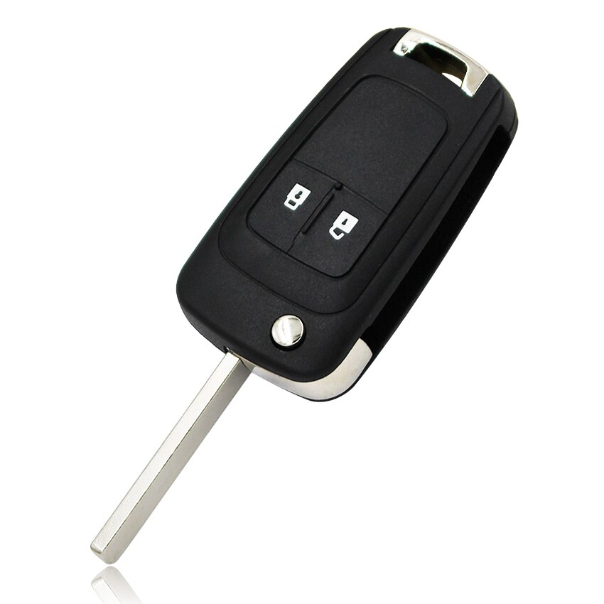 Funda plegable con 2/3/4/5 botones para llave remota, carcasa para Chevrolet Aveo Cruze Camaro Equinox Malibu Sonic Spark Volt, hoja sin cortar: 2 Button