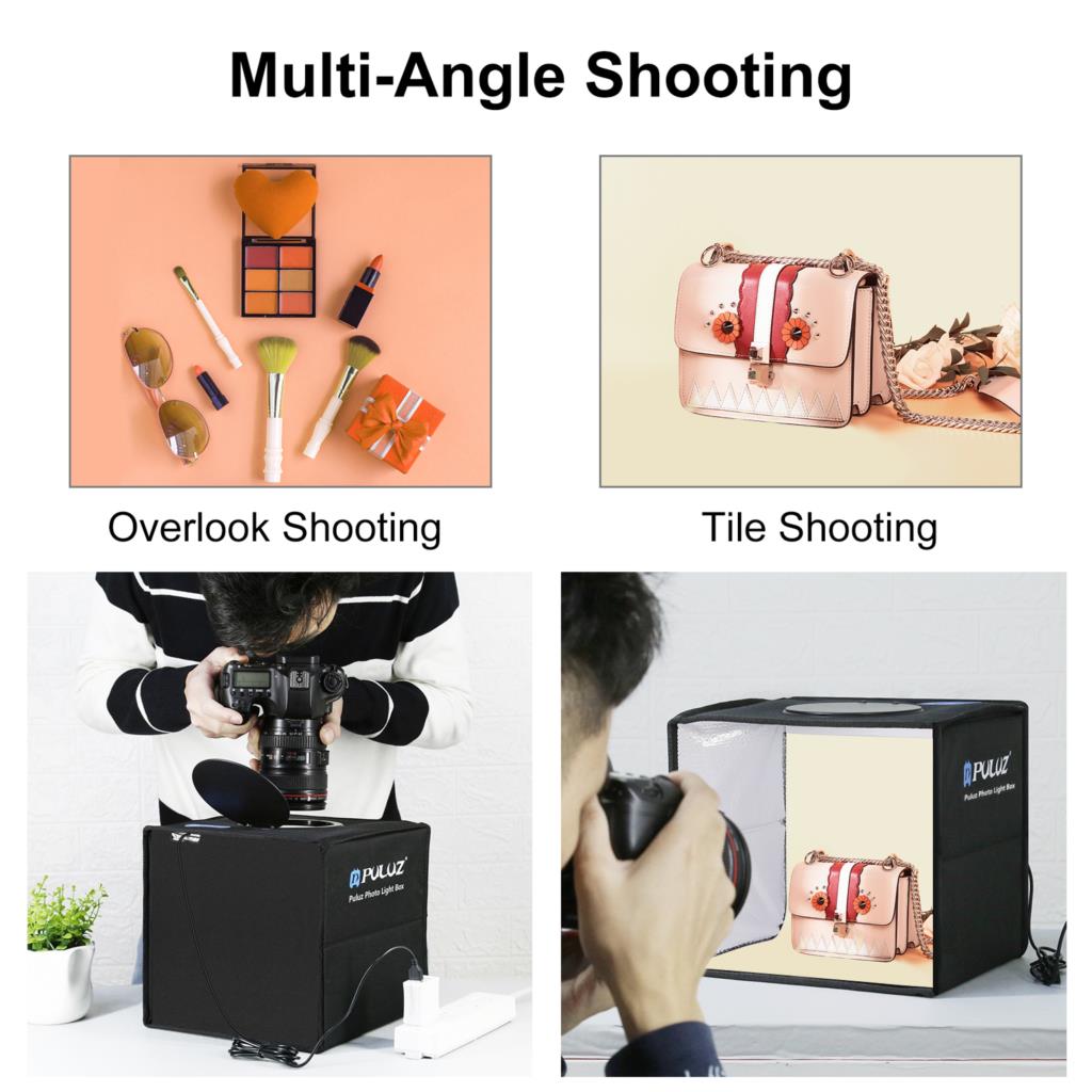 Lightbox Photo Ring LED Light Studio Box 6 12 Color Backgrounds Tabletop Photography Soft Shooting Tent Box