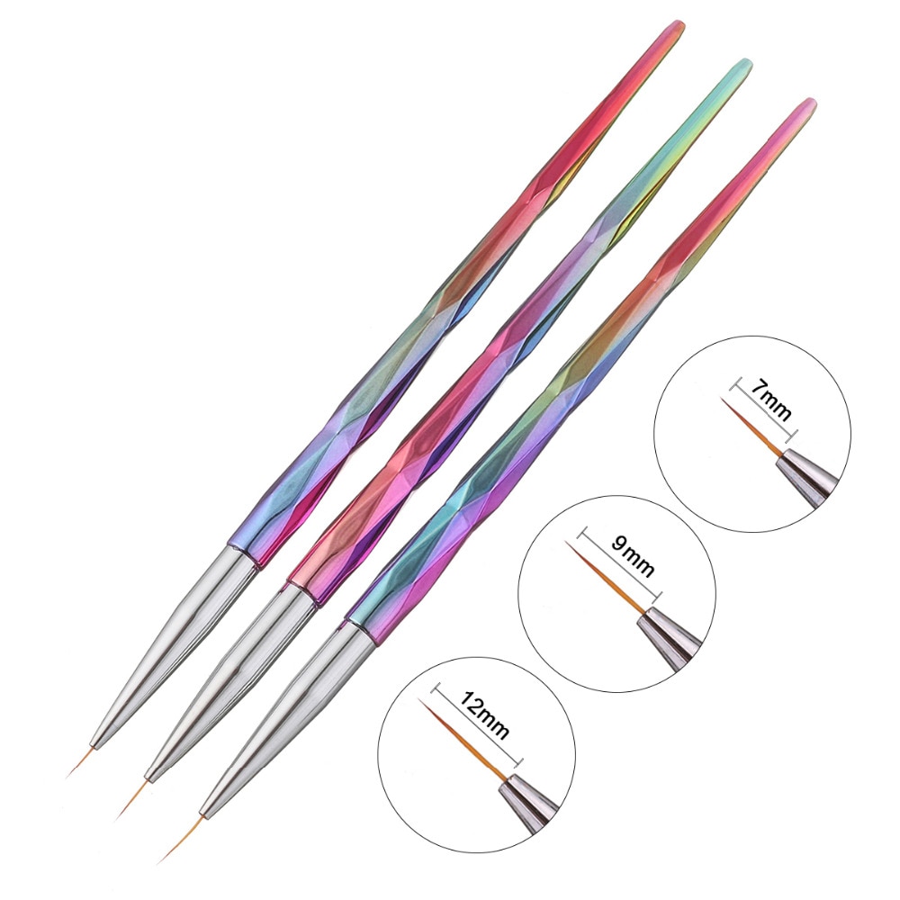 ELECOOL 1 st 7mm/9mm/12mm Kleurrijke Diamant Staaf Nail Pen Schilderij Bloem Pen Tekening pen Nail Art Tool
