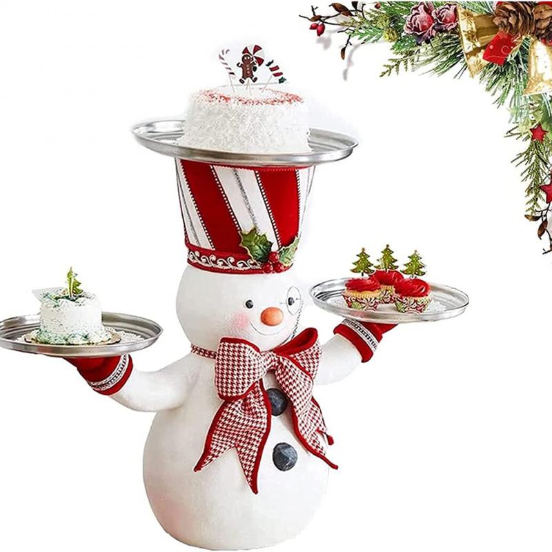 Creatieve Kerst Kerstman Sneeuwpop Snack Rack Huishoudelijke Ornament Opslag Eettafel Decoratie Snack Fruit Lade: snowman no plate