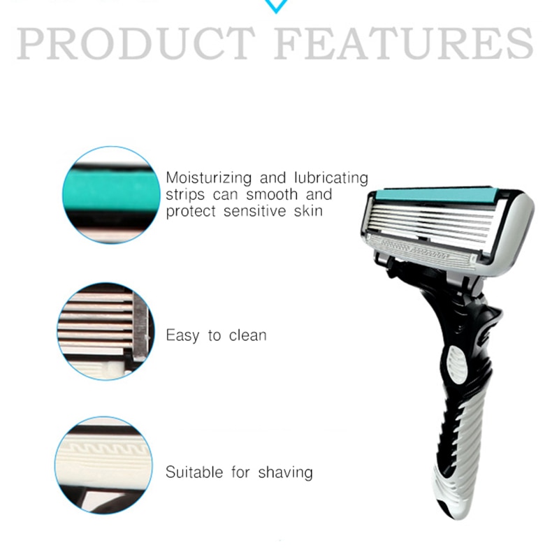 2 Pcs Dorco Tempo 6-Layer Scheermesjes Voor Mannen Scheermes Mannen Scheren Baard Care Rvs veiligheid Scheermesjes