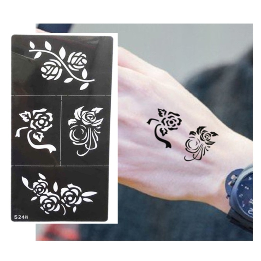Bloem Patroon Tattoo Stencil Tekening Voor Schilderen Airbrush Tattoo Stencils Voor Tattoos Tijdelijke Henna Sjablonen Stickers