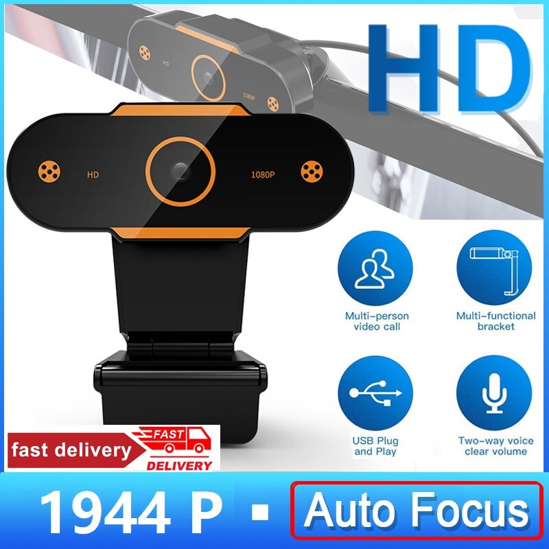 HD 1080P Webcam Mini Computer PC WebCamera with Mic Auto Focus Cameras for Live Broadcast Video Calling Conference Work: 1944P Auto Focus