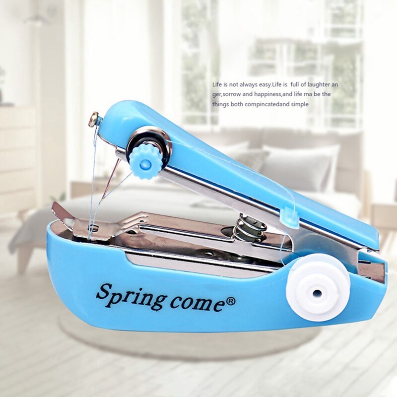 Handheld Mini Sewing Machine Pocket Manual Sewing Tools Home Travel Tailoring Machine Embroidery Stitcher Random Color