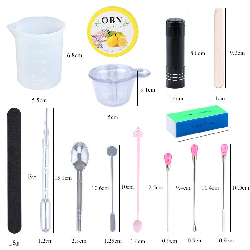 Epoxy Resin Jewelry making tools Silicone Workbenches Plastic beaker UV flashlight sticks Disposable Cup Handmade Craft Supplies