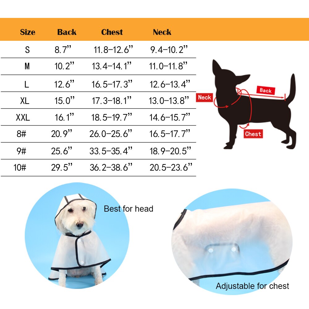 Transparent Dog Raincoat for medium Large Dog Golden Retriever Big Dog Rain Coat Waterproof Poncho Pet Clothes