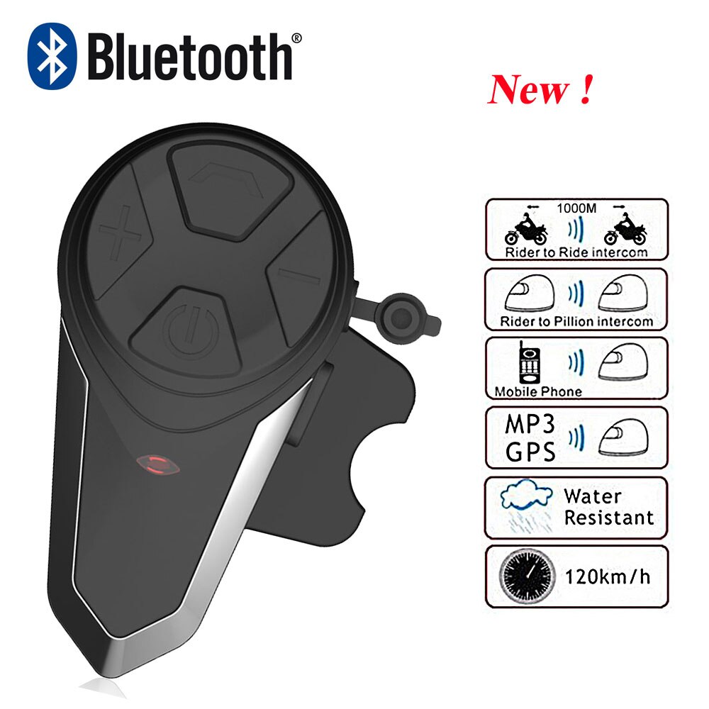 BT-S3 Waterproof Motorcycle Helmet Bluetooth Intercom BT-S3 1000M Motorbike BT Interphone Headset FM Radio Wireless Headsets