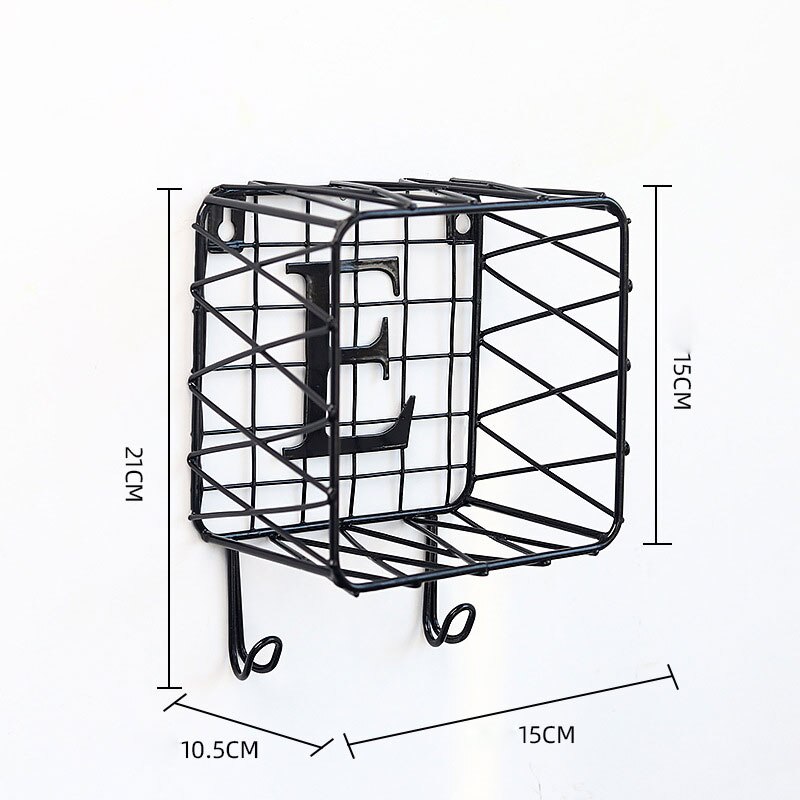 1pc lettre fer forgé magnétique porte-clés mural multi-fonctionnel maison organisateur bureau décoration de la maison: E