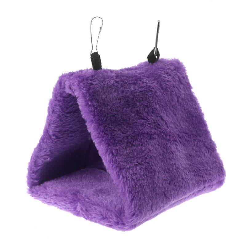 OOTDTY Zachte Pluche Vogel Papegaai Hangmat Warme Opknoping Bed Voor Pet Cave Kooi Hut Tent Speelgoed Huis: Paars / M