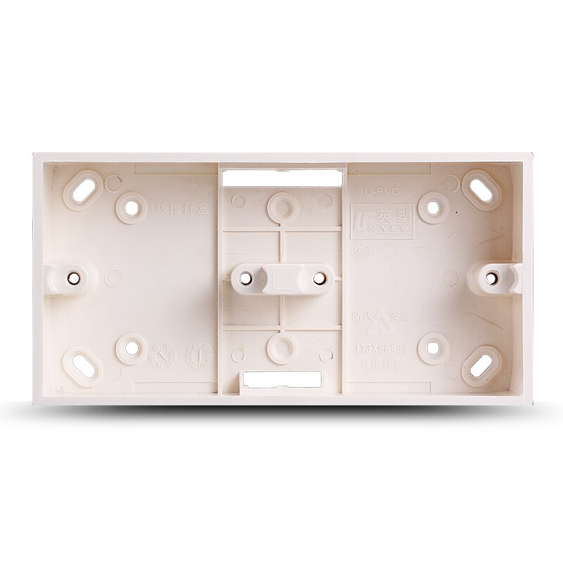 5pcs Wall Surface Mounted Bottom Box Double 86 Type Socket Switch Bottom Junction Base PVC Wall Mount Switch Box