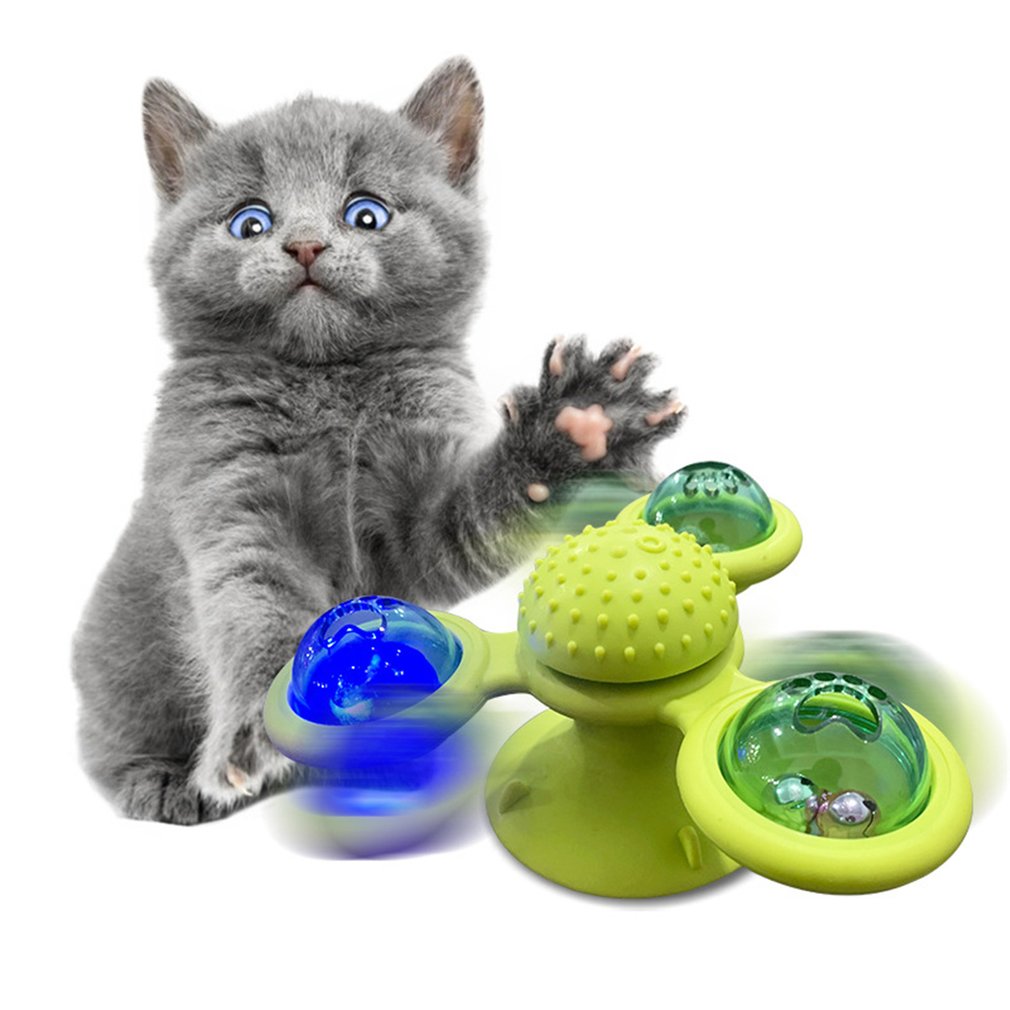 Pet Toy Interactive Cat Puzzle Training Rotary Table Ball Mill Rotating Cat Toys Cat Games Cat Supplies Cat windmill