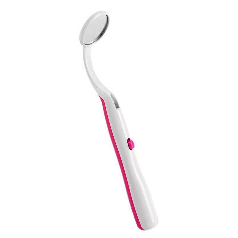 1 Pc LED Licht Zähne Oral Zahn Spiegel Super Helle Mund Spiegel Beleuchtet Zahn Pflege Werkzeug Oral Hygiene Maschine: Rosa