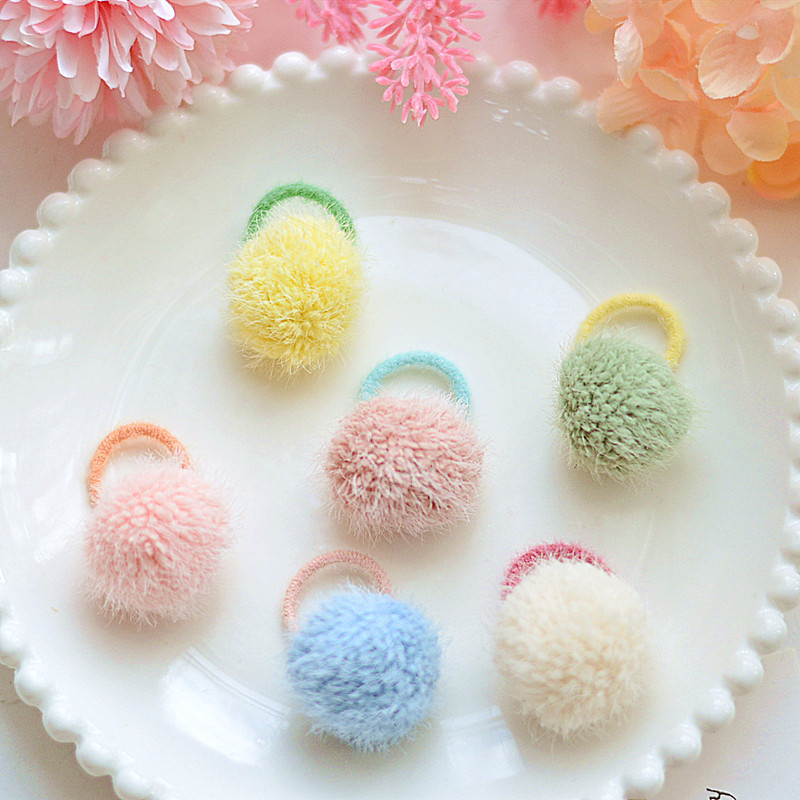 2 pçs meninas doce-colorido cabelo bola bb clipes lado hairpin acessórios para o cabelo franja clipe crianças barrettes bebê pequenas bandas de borracha