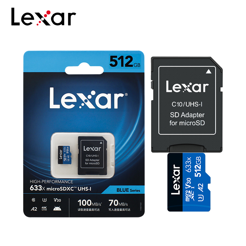 Lexar 633X MicroSD Memory Card 512GB 256GB MicroSDXC 64GB 128GB MicroSDHC 32GB TF Card Storage Digital Card for Phone Tablet