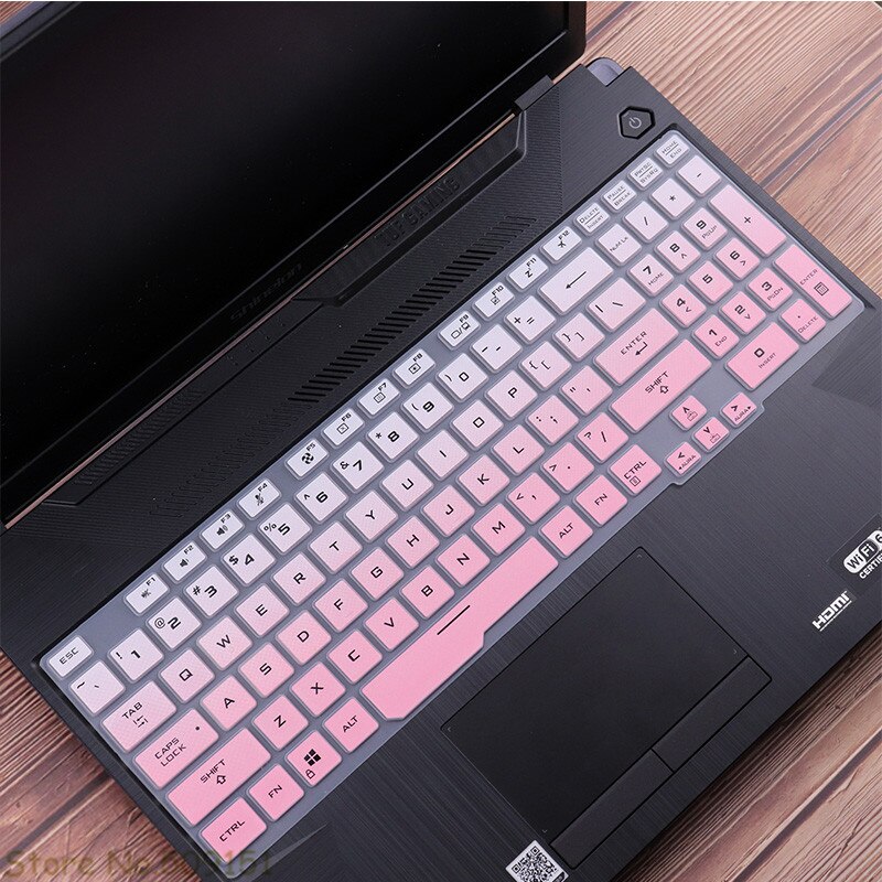 Silicone Keyboard Cover Skin For Asus TUF A17 FA706 Fa706ii FA706iu ASUS TUF Gaming A15 FA506 FA506iu FA506iv Fa506ii Laptop: Gradual pink