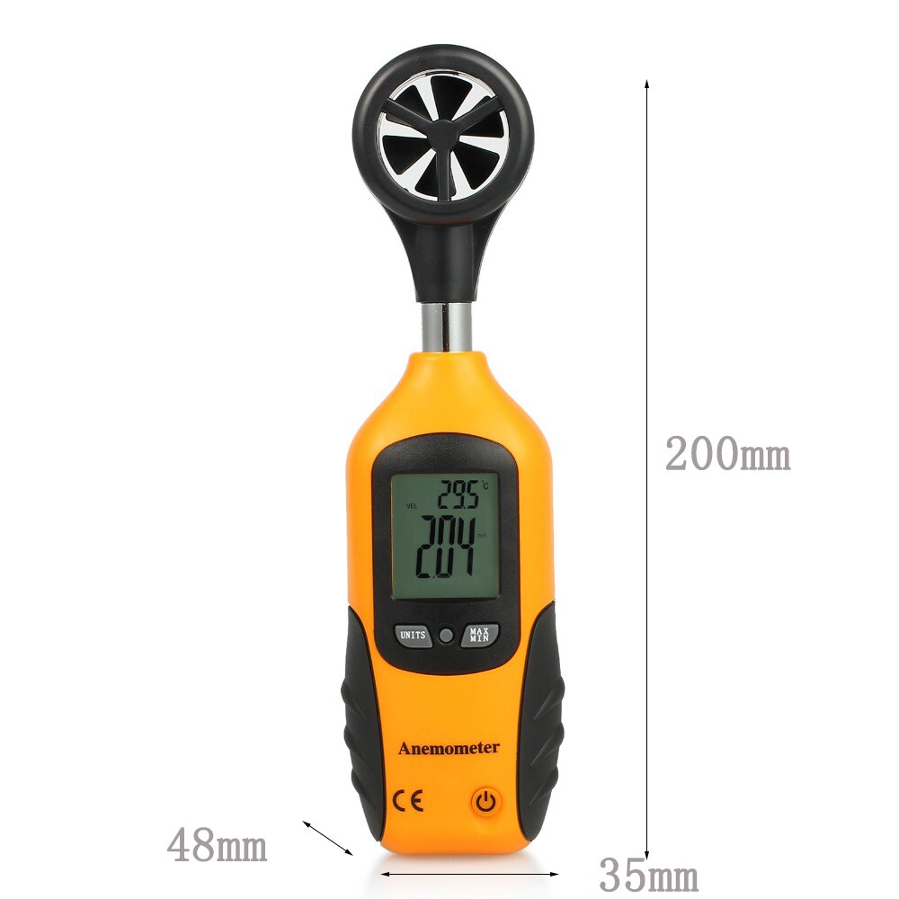 Neoteck Digitale Wind Speed Meter Pocket Windmeters Snelheid Temperatuur Digitale Wind Gauge Meting Tester Gereedschap