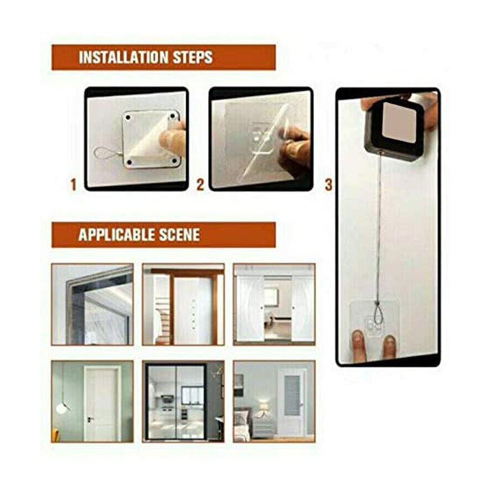 Automatic Door Closer Retractable anti-theft Punch Free Automatic Sensor Door Closer automatic recovery coil anti-theft