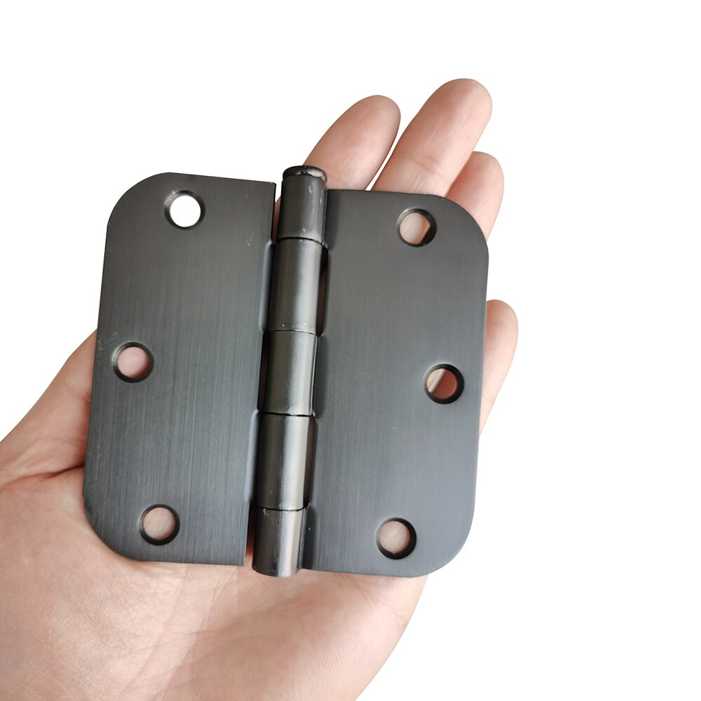 2pcs 3.5 Inches Oil Rubbed Bronze Door Hinges With 5/8" Radius Corners Hinges Cabinet Doors Windows Wooden Box Furniture Hinges: Default Title