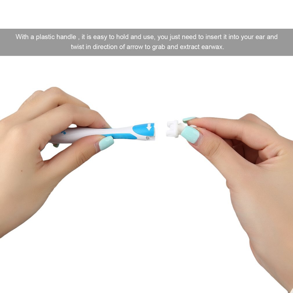 16 Tips Rotating Ear Cleaner with Soft Silicone Tips Safety Remove the Earwax Tool Simply To Grab And Extract Earwax