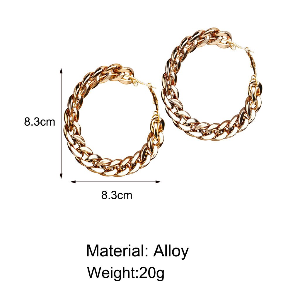 17km guldkæde oversize store bøjleøreringe til kvinder pige bijoux kæmpe geometrisk cirkel rundt øreringe punk smykker