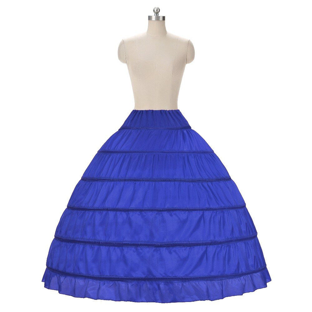White 6 Hoops Petticoats Plus Size Organza For Ball Gown Wedding Dresses Crinoline Underskirt In Stock: Blue