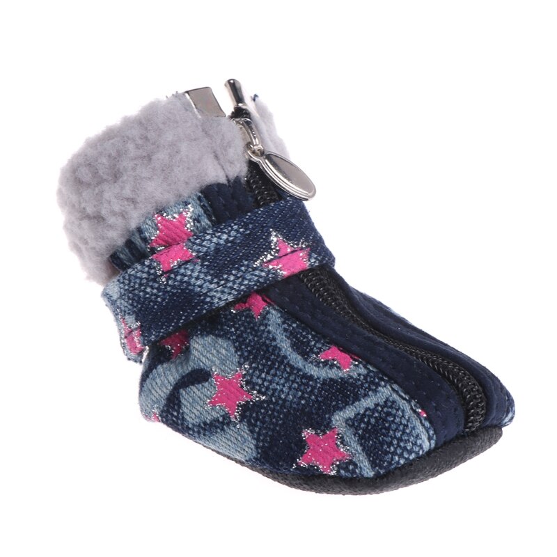 Laten Huisdier Schoenen Huisdier Honden Puppy Laarzen Denim Warm Sneeuw Winter Mooie Anti Slip Rits Casual Pet levert