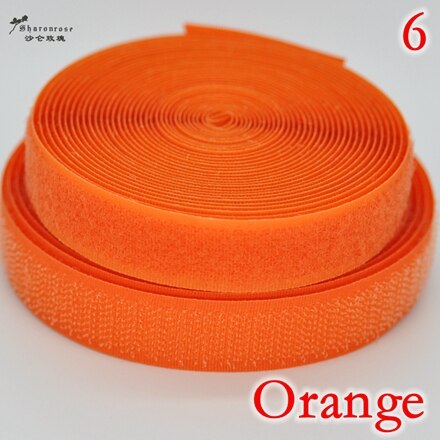 20mm 2 yards/lot kleurrijke zelfklevende klittenband naai-drukknoop naai-accessoires voor thuis kleding tas sh: 6 sinaasappels