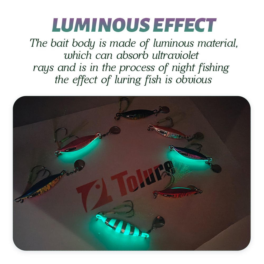TOLU 2024 Spin Tail Metal Jig señuelo de pesca 20g 30g 40g 60g Spinner Shad Metal Vib Casting Shore Jig cebo hoja de cobre cuchara lubina