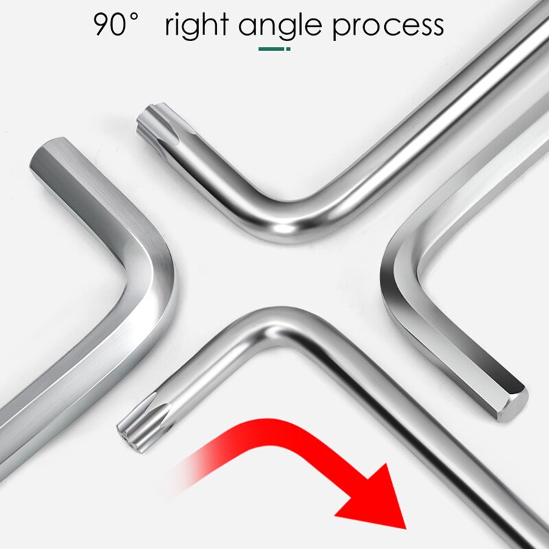L-shaped Hex Wrench Combination Set Hex Allen Key L Wrench Set Torque Long Metric Hand Tools Mechanical Appliance Repair Tool