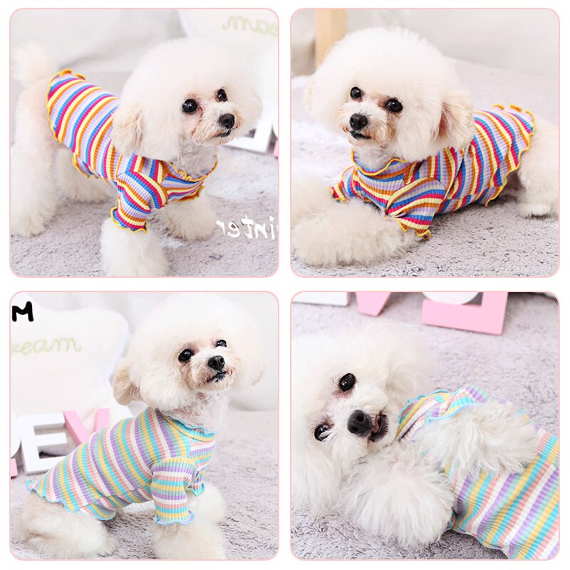 Regenboog hondenkleding katoenen huisdieren hondenkleding puppy chihuahua huisdier vest shirt zacht hondenkostuum ropa perro huisdierproducten hondenshirt
