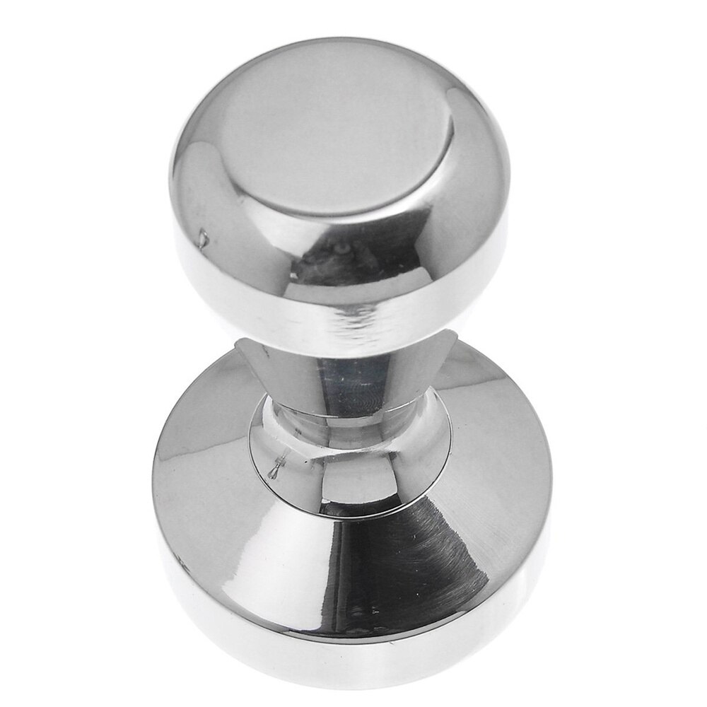 Stainless Steel Coffee Tamper Modern Barista Espresso Coffee Tamper Machine Coffee Bean Press Flat Base (Silver)