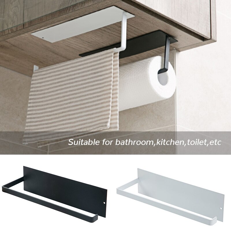 Stainless Steel Paper Towel Holder Rack Toilet Kitchen Roll Paper Holder Self-adhesive Kitchen Toliet Accessories